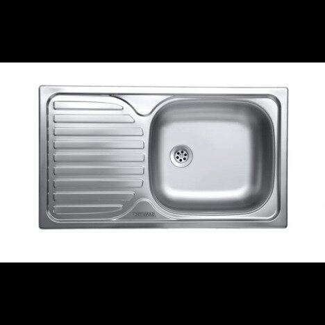 Chiuveta Sanitec ERT-C 408D, pentru blat, cuva dreapta, anticalcar, 76x43,5cm, Inox